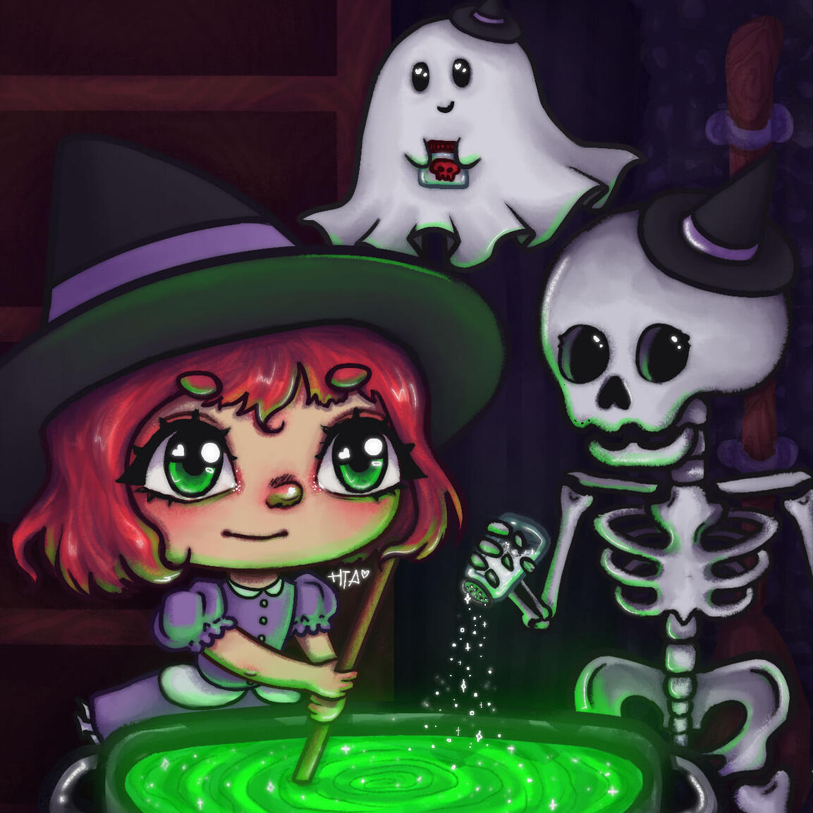 witch with her friends